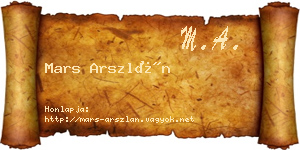Mars Arszlán névjegykártya